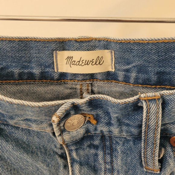 Madewell Relaxed Denim Shorts Button Fly Ripped Edition MC641 sz 29 - Picture 2 of 7